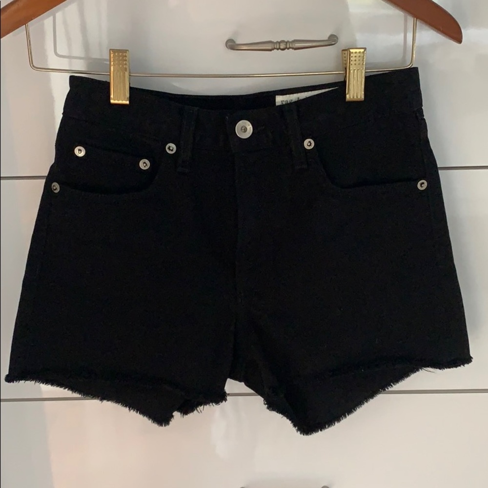 rag & bone  black denim cut off shorts